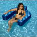 SWIMLINE SOLSTICE Extra-Large Fabric Covered U-Seat Pool Float U-Seat Lounger Raft For Adults & Kids I Comfortable Sling Seat, Back Rest, Cup Holder, & Quick-Dry Cover For Adult Or Kid Floating