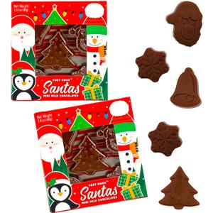 Fruidles Christmas Santas Mini Milk Chocolates Snack, Holiday Treats, Kosher Certified Dairy, 1.41 Oz (2-Pack)