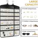 CHICECO Hanging Jewelry Organizer With Zippered Pockets,40 Pockets Travel Jewelry Organizer Storage for Cloest,Wall,Door