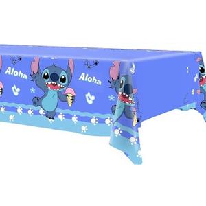 New Stitch Party Supplies,Birthday Decorations Set Include Banner, Balloons, Stickers, Hanging Swirls, Cake Cupcake Toppers, Tablecloth for Boys Girls Stitch Theme Party (Style 2)