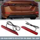 Rear Bumper Reflector LED Fog Brake Tail Turn Signal Light 265608990B for Nissan Sentra 2020-2021 Plastic Red Lens (Set of 2)