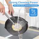 Kitchen Scrub Brush with Handle, Non-Scratch Extra Strong Cleaning Brush for Wok, Cast Iron, Pans, Oven Racks, Air Fryer - Strong Model