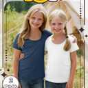 3 Pack Girl's T Shirts 5-14 Years | Short Sleeve Shirts, Crew Neck, Fitted, Tees, Kids, Basic, Cute, Summer, School Clothes