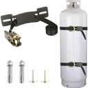 Propane Tank Holder ，Cylinder Wall Mounted Brackets, Ratchet Straps（6.6ft ）, Steel Gas Cylinder Holder, Heavy Duty Gas Cylinder Holder Wall-Mounted Bracket。 (black 1)