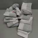 13 x Hanes Men's Double Tough Socks, Crew and Ankle Moisturing Wicking Socks, Black & White, Multi-Packs (M)
