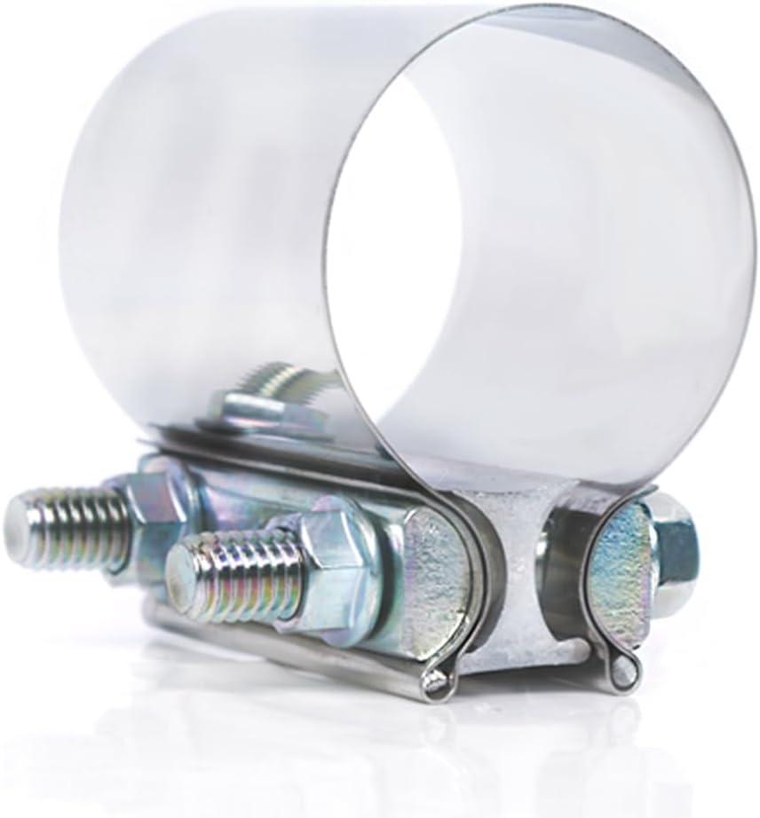 ID 2-1/2 Inch Lap Joint Butt Exhaust Clamp, Stainless 63mm Exhaust Coupler Clamp fit for OD 2.5 inch Pipes