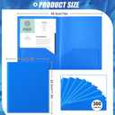 Gueevin 300 Pcs Two Pocket Folders, Heavy Duty Letter Size, Blue