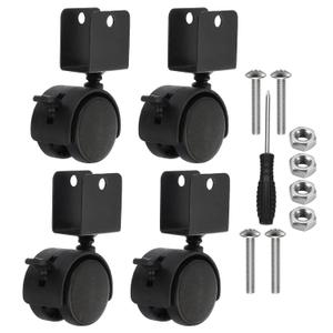 PATIKIL 2" Swivel Caster with 7/9" U Bracket, 4 Pack 360 Rotation Swivel No Noise Wheel with Brake Total 132 Lbs Locking Caster for Furniture Legs