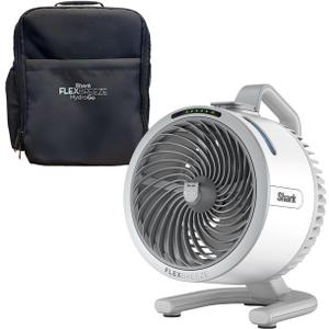 Shark FlexBreeze HydroGo Fan & Travel Bag  Ultra-powerful portable fan with indoor + outdoor evaporative mist. Corded & cordless, long lasting battery runtime, White, FA053BRN