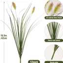Ttranewsoo Artificial Grass, Fake Grass, Artificial Shrubs, Wheatgrass Cattails Fake Grass Decorations, Artificial Plants, Ornamental Grass, Outdoor Fake Grass, Green Leafy Decorations (12PCS)