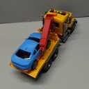 Dwi Dowellin Kids Toys for 3 4 5 6 7 Years Old Boys, 15" Large Tow Truck Toy,Friction Powered Transport Truck Crane Toy with Lights and Sounds,with Roadster,Toddlers Gifts