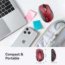 TECKNET Wireless Mouse, 2.4G Ergonomic Optical Mouse, Computer Mouse for Laptop, PC, Computer, Chromebook, Notebook, 6 Buttons, 24 Months Battery Life, 4000 DPI, 6 Adjustment Levels (red)