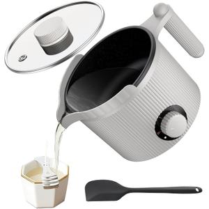 venpow Candle Wax Melter with Pour Spout, Candle Making Kit for Adult Beginners, 1.5L Large Capacity, for Making Candles and Soaps, Kit Includes Wax Melting Pot and Stirring Spoon - Grey