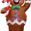 5ft Gingerbread Man Christmas Inflatable Yard Decoration for Christmas Party Decorations Indoor/Outdoor Decor/Lawn Decoration/Xmas Decorations