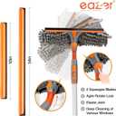 Eazer 89'' Squeegee Window Cleaner 2 in 1 Rotatable Window Cleaning Tool Kit with Extension Pole, Window Washing Equipment with Bendable Head for Indoor/Outdoor Window and Car Glass