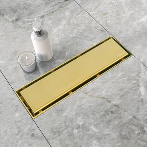 Neodrain 12" Gold Linear Shower Drain,2-in-1 Flat& Tile Insert Cover
304 Stainless Steel,Fast Drainage, Durable,Rectangle Shower Floor Drain with Adjustable Feet,Hair Strainer,Fits Bathrooms