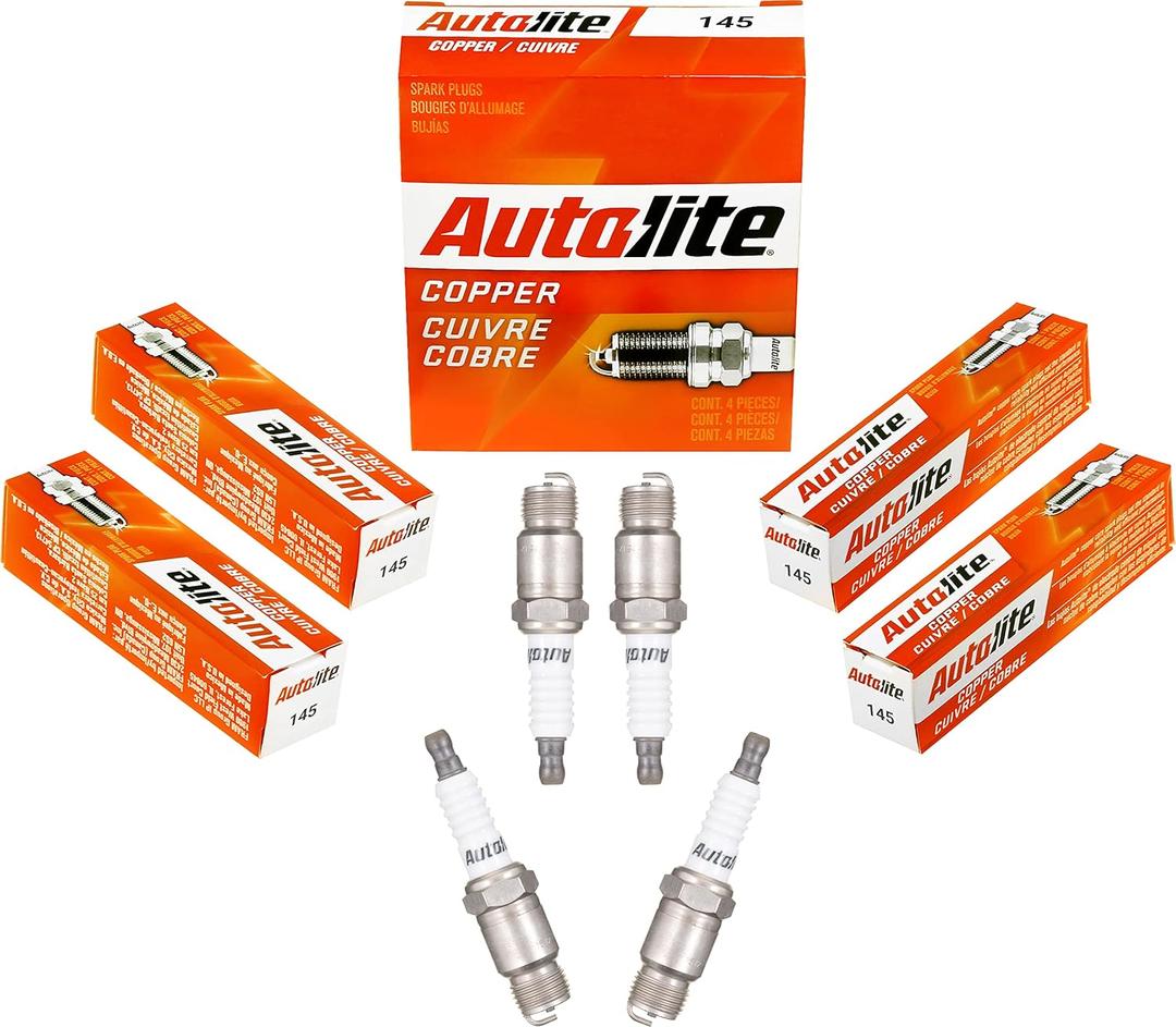 Autolite 145 Copper Resistor Automotive Replacement Spark Plugs (4 Pack)