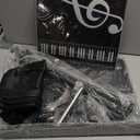 GLEAM Sheet Music Stand - Full Metal with Carrying Bag, Phone Holder, Sheet Music Folder and Clip, 5 in 1 Desktop Book Stand - Black