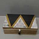 Juvale Small Wooden Decorative Box with Hinged Lid & Tassel, Jewelry & Trinket Storage - Wooden Jewelry Box - 9.4 x 6 x 3 Inches