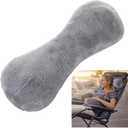 Colingmill 1 Pc Neck Pillow for Recliner Headrest Pillow Bone Shaped Chair Plush with Adjustable Strap Neck Support and Pain Relief Curve Head Cushion for Car Travel Airplane (Grey)