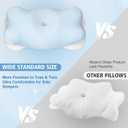 Extended Cervical Neck Pillow for Pain Relief, Ergonomic Contour Side Sleeper Pillow for Sleeping, Orthopedic Memory Pillow for Neck Support, Cooling Adjustable Pillow for Back and Stomach Sleeper