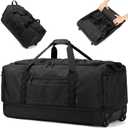 170L Extra Large Baseball Bag with Wheels Gym Duffle Softball Catchers Coach Team Equipment Bags Collapsible Rolling Travel Duffel Bat Gear Bag for Hockey Basketball Football Volleyball Soccer (Black)