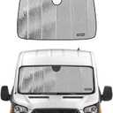 Pigenius Windshield Sun Shade for Ford Transit 2015-2026, Reversible Silver/Black