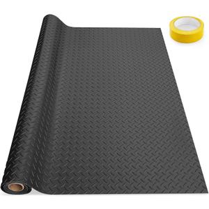 4×10FT Garage Floor Mat, 2.8mm Thickened with A Roll of Tape Black