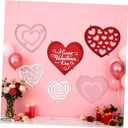 AceOrbit 6 Pcs Valentines Wall Decor Metal Wall Art Farmhouse Hollow Heart