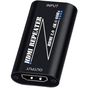 HDMI 2.0 Repeater 4K 60Hz hdmi Signal Booster Amplifier Extender No Power Required for TV/Laptop/PS4/DVD Plug and Play