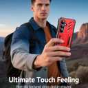 FNTCASE for Samsung Galaxy S26 Case: with [Built-in Screen Protector & Kickstand] [2 Front Frames] [Military-Grade Drop Protection] Heavy Duty Shockproof Rugged Case Full Body Protective Cover Red