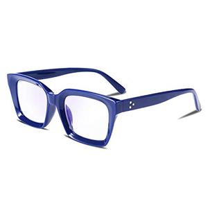 FEISEDY Retro Square Blue Light Blocking Reading Glasses Anti Glare Digital Eyestrain Reader B2479 (Blue, 2.50x)