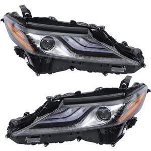 labwork Headlight Assembly Replacement for Toyota Camry XSE 2021-2022 Headlights w/DRL Black Projector Set Driver and Passenger Side