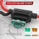 DaierTek 12 AWG Inline Fuse Holder 12V, ATO/ATC in Line Fuse Holder 12 Volt Waterproof with 30 Amp & 40 Amp Medium Blade Fuse for Marine Car Automotive- 10pcs