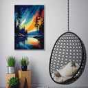 JOOZ Starry Sky Paint by Numbers Kit for Adults with Frame, Adult Paint by Number Kits with Easel, DIY Starry Night Landscape Oil Painting Kit for Home Wall Decor 8x12 Inch