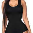 Irisnaya Shapewear Bodysuit Scoop Neck Tank Tops for Women Tummy Control Waist Trainer Vest Full Body Shaper size XL