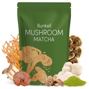 2 x Mushroom Matcha, Adaptogenic 6 Mushrooms Mix w/Japanese Matcha, Ceremonial Powder Blend with Lion's Mane, Reishi, Cordyceps & Shiitake for Energy, Focus & Immune Support, 30 Servings 1 Pack (EXP 07/01/27)