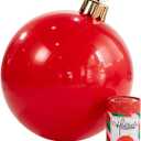Holiball Inflatable Holiday Ornament  Ultimate Indoor/Outdoor Decoration  Reusable and Storage Friendly  for Weddings, Parties, Events, Team Colors  30"  Classic Red