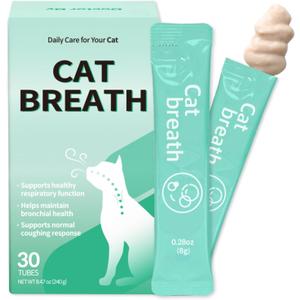 Doctor By Cat Breath Bronchial Supplements Cat Sneezing Treatment Asthma Cold Cough Nose Relief Respiratory&Immune Support with TF-343-30 lickable Formula Individually Packaged, Chicken (1 Pack)