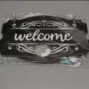 Jetec Interchangeable Christmas Welcome Themed Sign Front Door Decor, Rustic Wood Wall Hanging Outdoor, Farmhouse, Porch, for Seasonal Thanksgiving Winter Holiday(Black with White Letters)