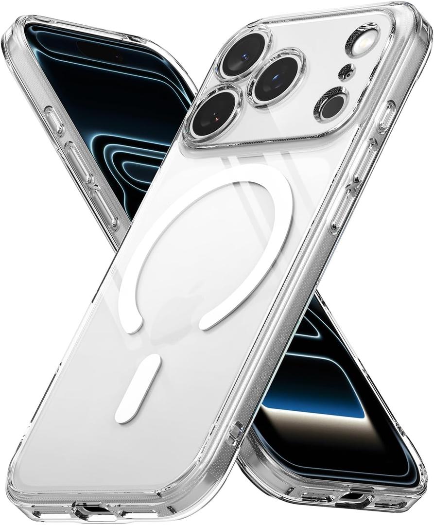 Ringke Fusion for iPhone 17 Pro Case [Compatible with MagSafe] UV Coating for Scratch & Discoloration Resistant, Shockproof Air Pockets - Magnetic Clear