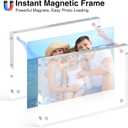 HOUSE DAY Acrylic Picture Frames 8x10, 1 Pack Magnetic 8x10 Picture Frame, Double Sided Clear 8 x 10 Photo Frame with Microfiber Cloth, Frameless FreeStanding 8x10 Frame Gift for Desktop Display