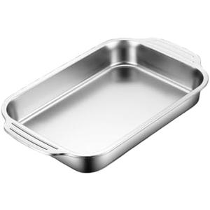 "14 Inch Stainless Steel Lasagna Pan Nonstick with Handles Rectangular Baking Dish Easy to Clean Dishwasher Safe Durable High Temp Low Temp Perfect for Baking Lasagna Pasta and More "