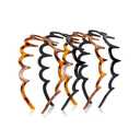 2026 Zig Zag Headbands 4 Pack for Women  Non-Slip Hair Bands with Teeth, Stylish Tortoise, Black, Coffee & Leopard Colors, Wide & Comfortable Headbands for Fitness, Yoga, Daily Wear, Parties & Gift