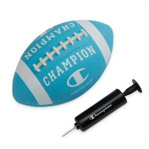 Champion Blitz Football, All-Weather Football, Enhanced Grip, Durable Rubber Cover and Molded Laces, for Outdoor Sports & Training, Includes 6 Ball Pump