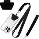 OUTXE Phone Lanyard - 4 Pads, 1 Adjustable Neck Strap, 1 Wrist Strap, Nylon Lanyard Compatible with All Smartphone