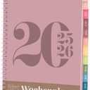 Rileys & Co 2025 Simple Weekly Planner - Annual Weekly & Monthly Agenda Planner, Jan - Dec 2025, Hardbound Cover, Notes Pages, Twin-Wire Binding (8.5 x 11-Inches, Green, Pink 2, Grey) 4 PCS