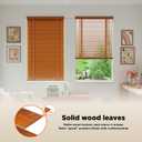 2" Slats Wood Blinds for Indoor Windows: Solid Wooden Blackout Blinds & Shades,Black Out Privacy Horizontal Blinds for Home Bedroom Bathroom Living Room Windows and Doors 37.5" WX48 H Light Brown