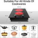 VBGK Electric Cooktop,110V 2400W Electric Stove Top with Knob Control,9 Power Levels, Kids Lock & Timer, LED touch control, Overheat Protection Electric stove,24 Inch desktop 2 burner