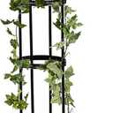 Evergreen Metal Garden Obelisk Trellis for Climbing Plants Outdoor Black | 7 Feet Adjustable | Indoor Plant Trellis for Potted Plants & Heavy Vines | Floral Pattern Arch Trellis